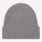 Milano (light grey) - Italian 100% cashmere ribbed beanie (unisex)