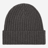Milano (dark grey) - Italian 100% cashmere ribbed beanie (unisex)