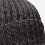 Milano (dark grey) - Italian 100% cashmere ribbed beanie (unisex)