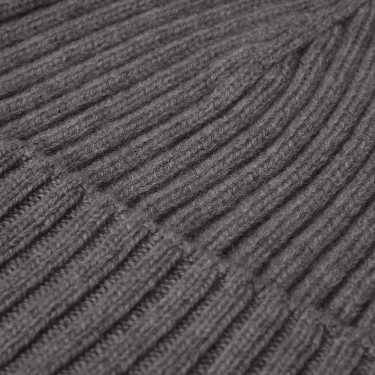 Milano (dark grey) - Italian 100% cashmere ribbed beanie (unisex)
