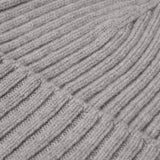 Milano (light grey) - Italian 100% cashmere ribbed beanie (unisex)