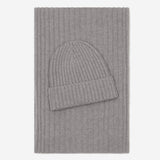 Milano (light grey) - Italian 100% cashmere ribbed beanie (unisex)
