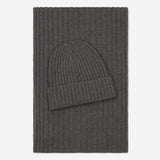 Milano (dark grey) - Italian 100% cashmere ribbed beanie (unisex)