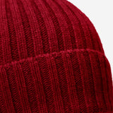 Milano (red) - Italian 100% cashmere ribbed beanie (unisex)