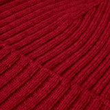 Milano (red) - Italian 100% cashmere ribbed beanie (unisex)