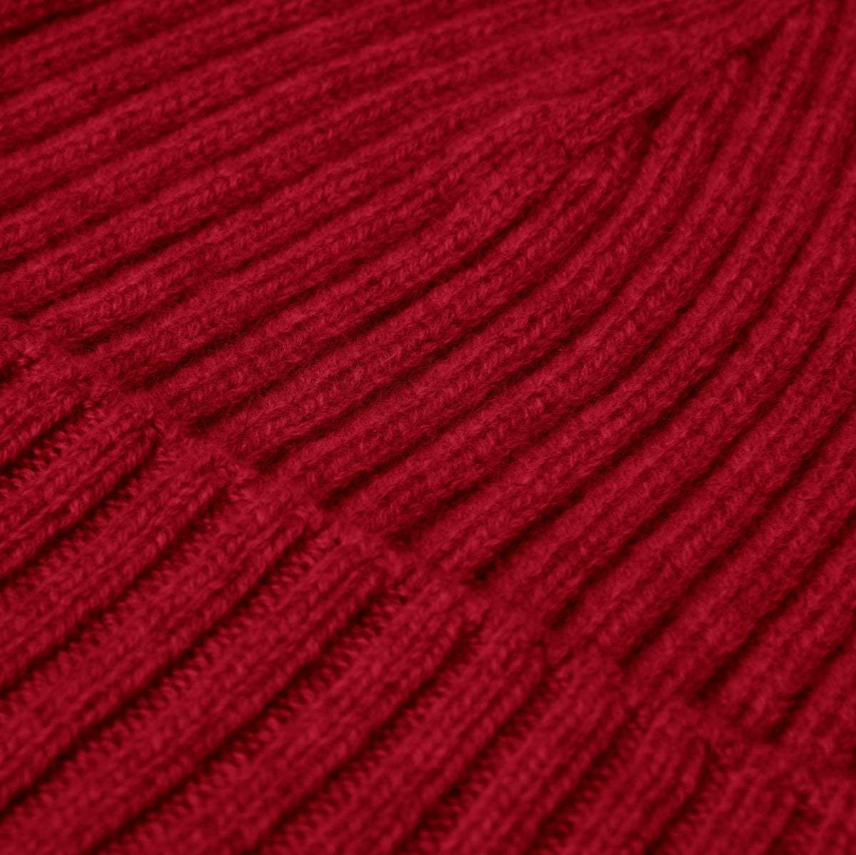 Milano (red) - Italian 100% cashmere ribbed beanie (unisex) - Leather Gloves Online - Flyclothing LLC