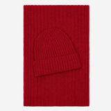 Milano (red) - Italian 100% cashmere ribbed beanie (unisex)
