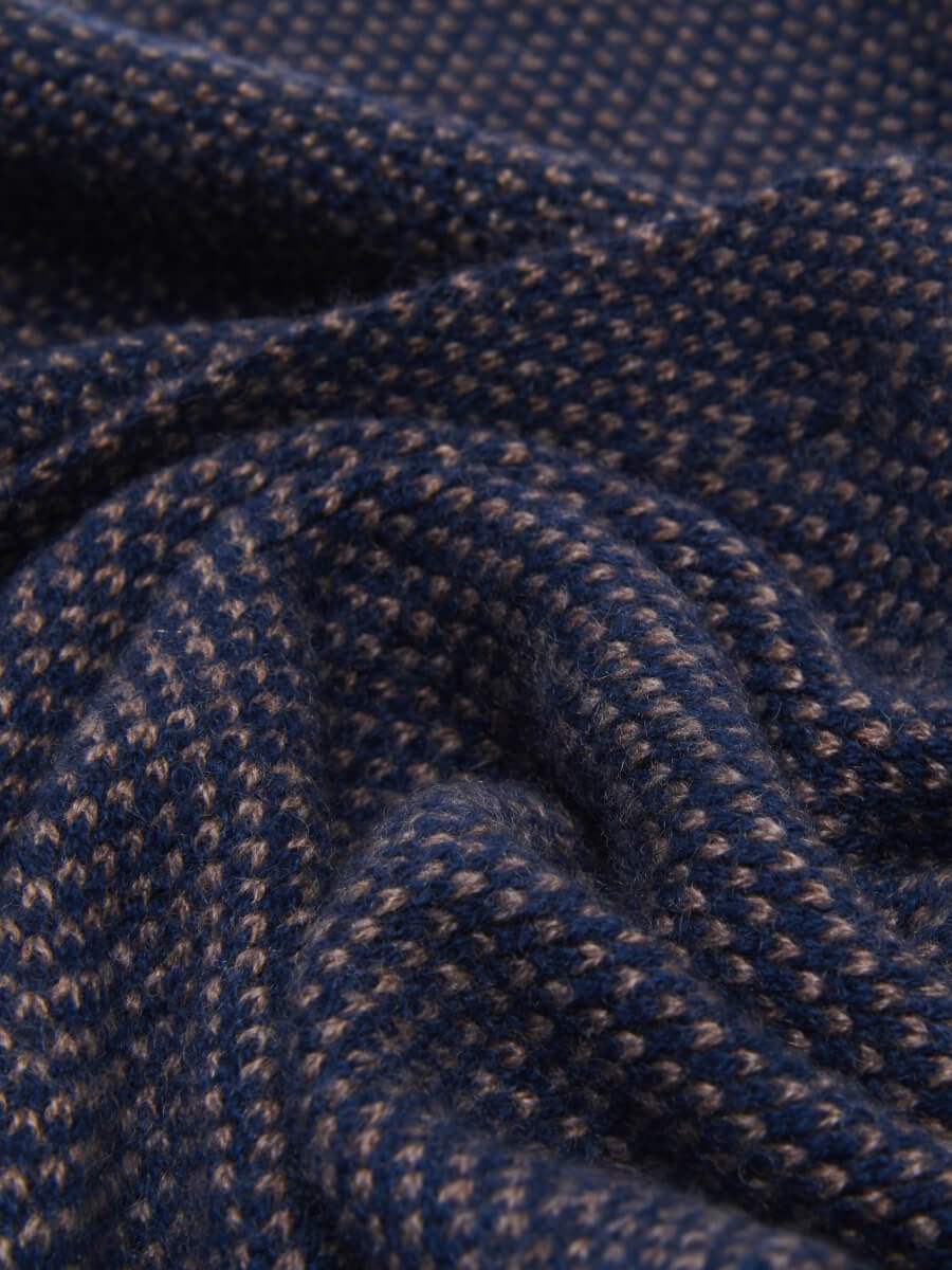 Riccardo (blue & brown) - Italian cashmere scarf with pattern