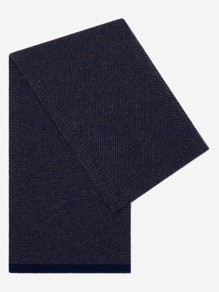 Riccardo (blue & brown) - Italian cashmere scarf with pattern - Leather Gloves Online - Flyclothing LLC