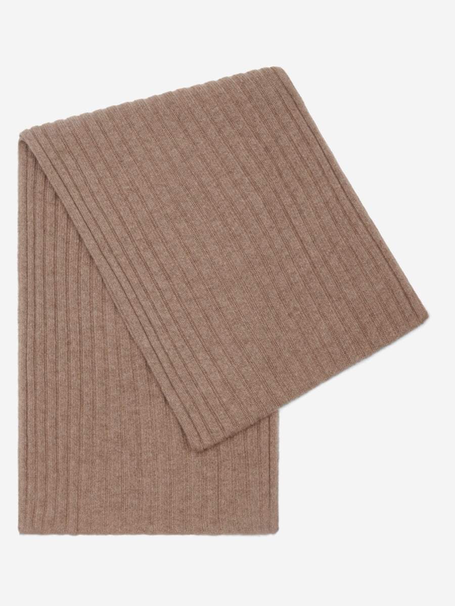 Napoli (brown) - Italian 100% cashmere ribbed scarf (unisex)