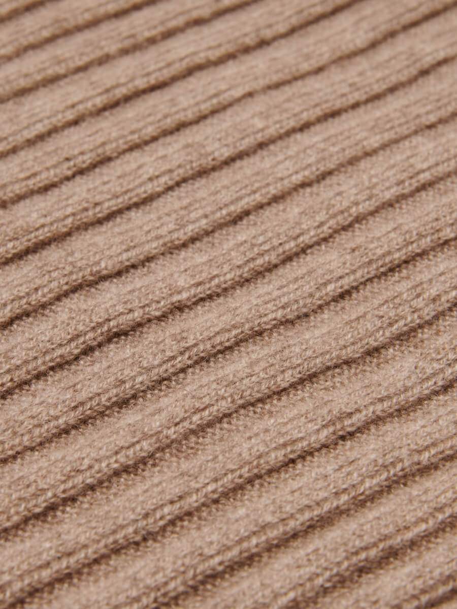 Napoli (brown) - Italian 100% cashmere ribbed scarf (unisex)