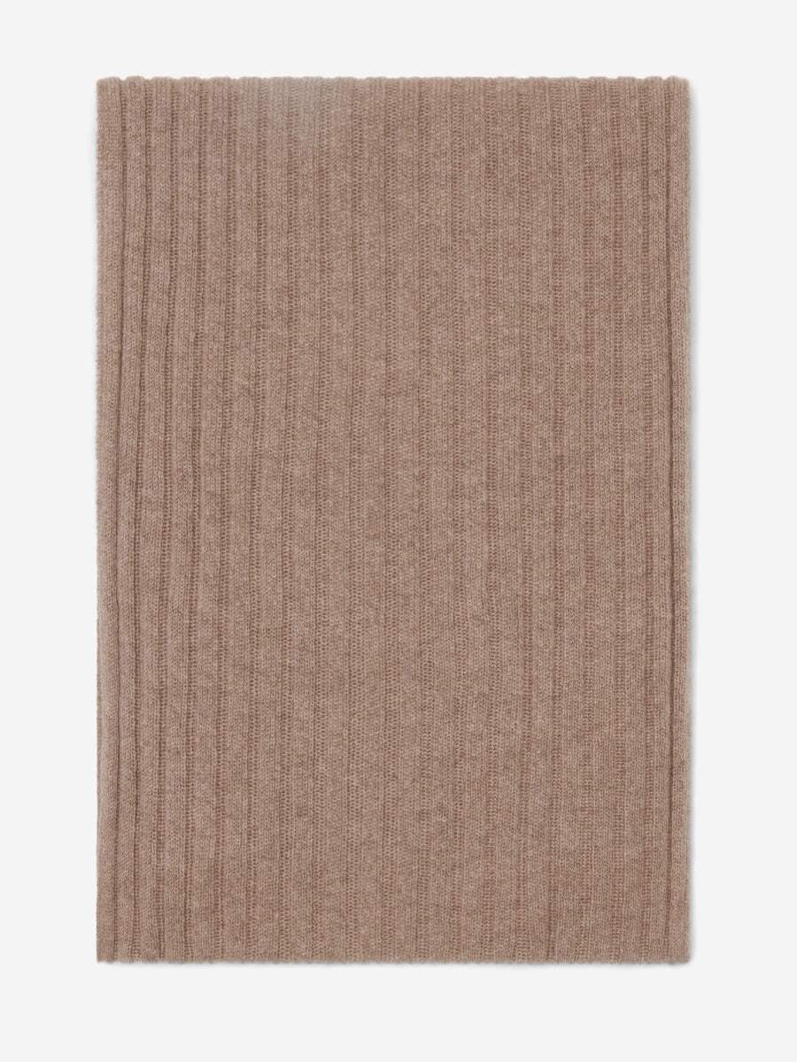 Napoli (brown) - Italian 100% cashmere ribbed scarf (unisex)