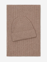 Napoli (brown) - Italian 100% cashmere ribbed scarf (unisex)