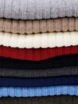 Napoli (light grey) - Italian 100% cashmere ribbed scarf (unisex)