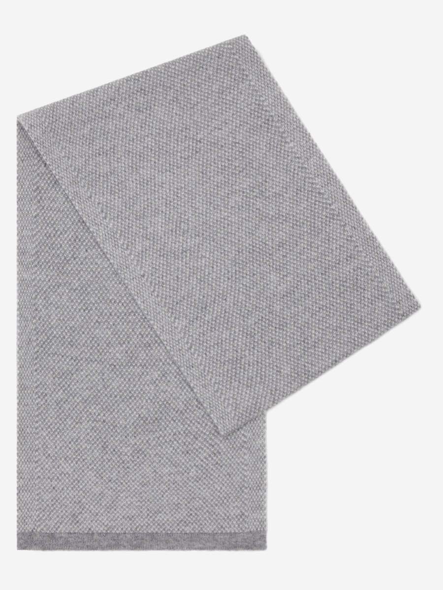 Riccardo (grey & white) - Italian 100% cashmere scarf with pattern