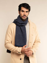 Riccardo (blue & brown) - Italian cashmere scarf with pattern
