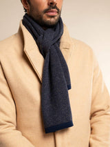 Riccardo (blue & brown) - Italian cashmere scarf with pattern