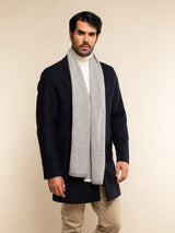 Riccardo (grey & white) - Italian 100% cashmere scarf with pattern
