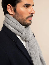 Riccardo (grey & white) - Italian 100% cashmere scarf with pattern