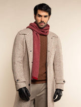Riccardo (red & grey) - Italian 100% cashmere scarf with pattern