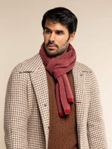 Riccardo (red & grey) - Italian 100% cashmere scarf with pattern