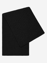 Napoli (black) - Italian 100% cashmere ribbed scarf (unisex) - Leather Gloves Online - Flyclothing LLC