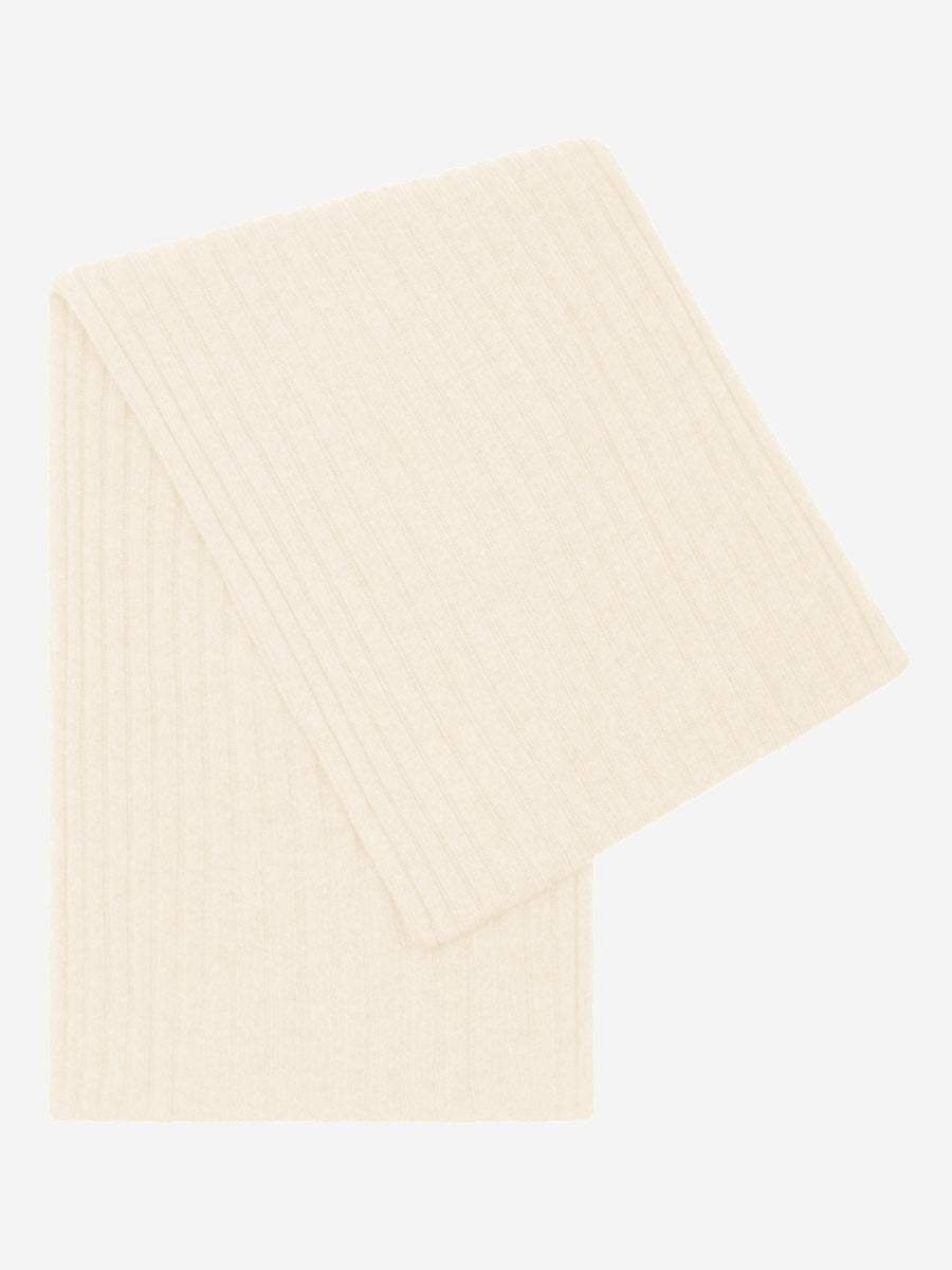 Napoli (cream) - Italian 100% cashmere ribbed scarf (unisex) - Leather Gloves Online - Flyclothing LLC