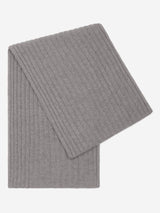 Napoli (light grey) - Italian 100% cashmere ribbed scarf (unisex)
