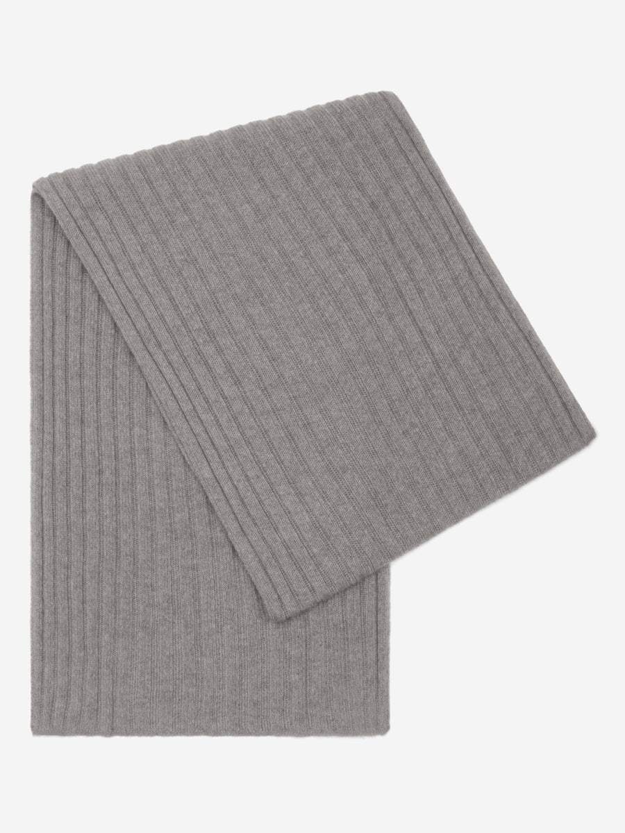 Napoli (light grey) - Italian 100% cashmere ribbed scarf (unisex)