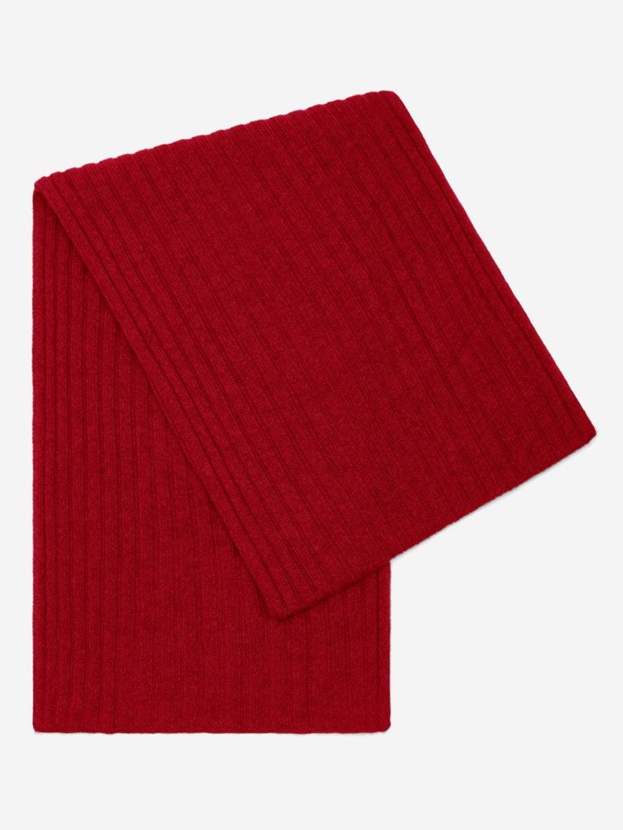 Napoli (red) - Italian 100% cashmere ribbed scarf (unisex)