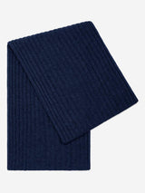 Napoli (navy blue) - Italian 100% cashmere ribbed scarf (unisex) - Leather Gloves Online - Flyclothing LLC