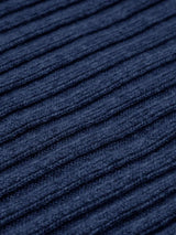 Napoli (navy blue) - Italian 100% cashmere ribbed scarf (unisex) - Leather Gloves Online - Flyclothing LLC