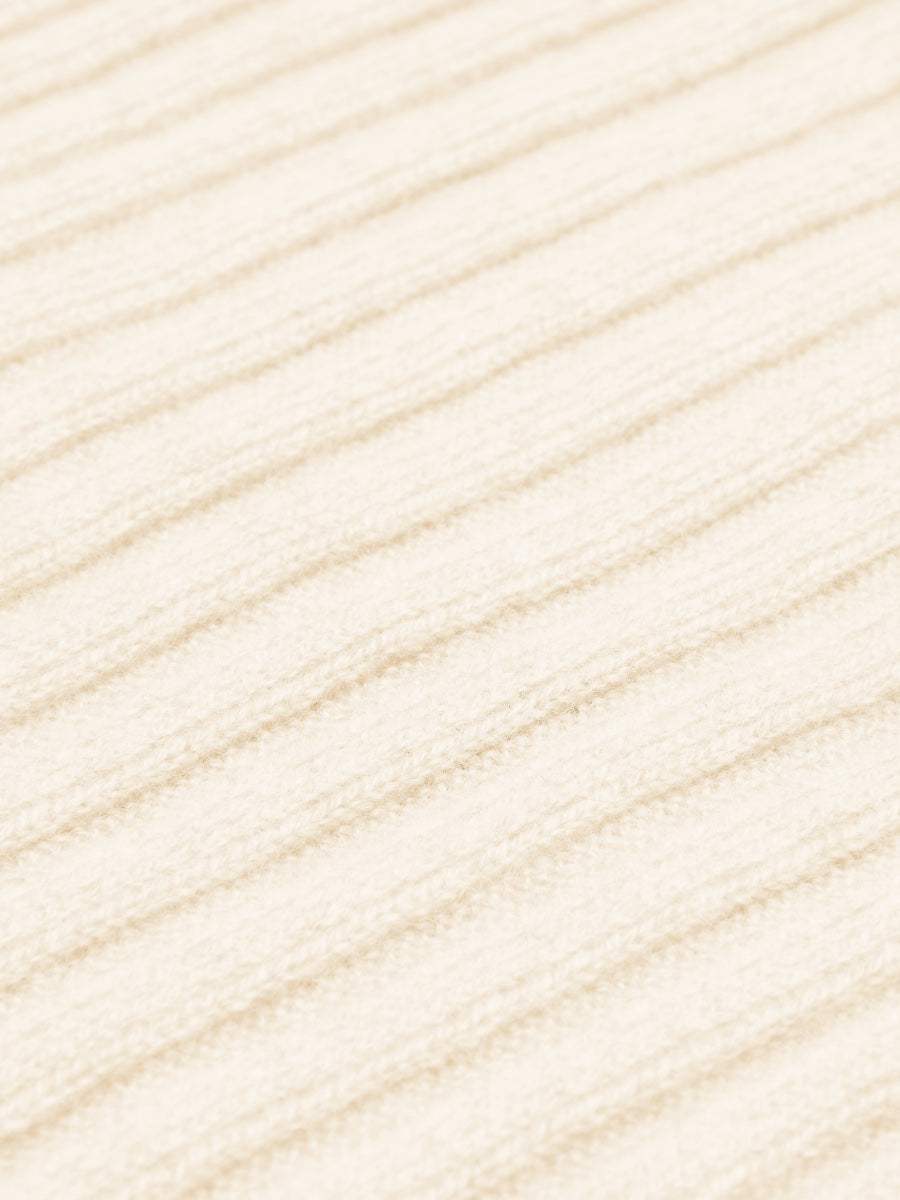 Napoli (cream) - Italian 100% cashmere ribbed scarf (unisex) - Leather Gloves Online - Flyclothing LLC