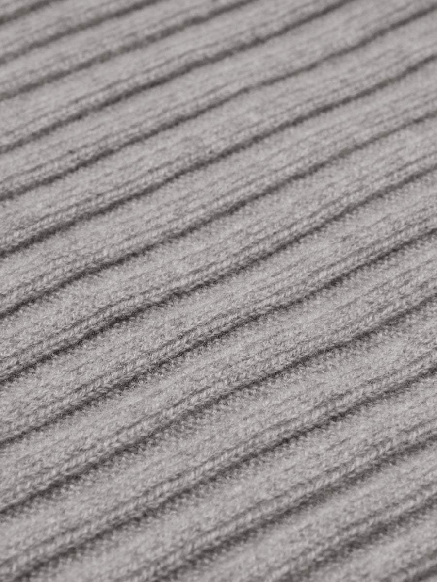 Napoli (light grey) - Italian 100% cashmere ribbed scarf (unisex)