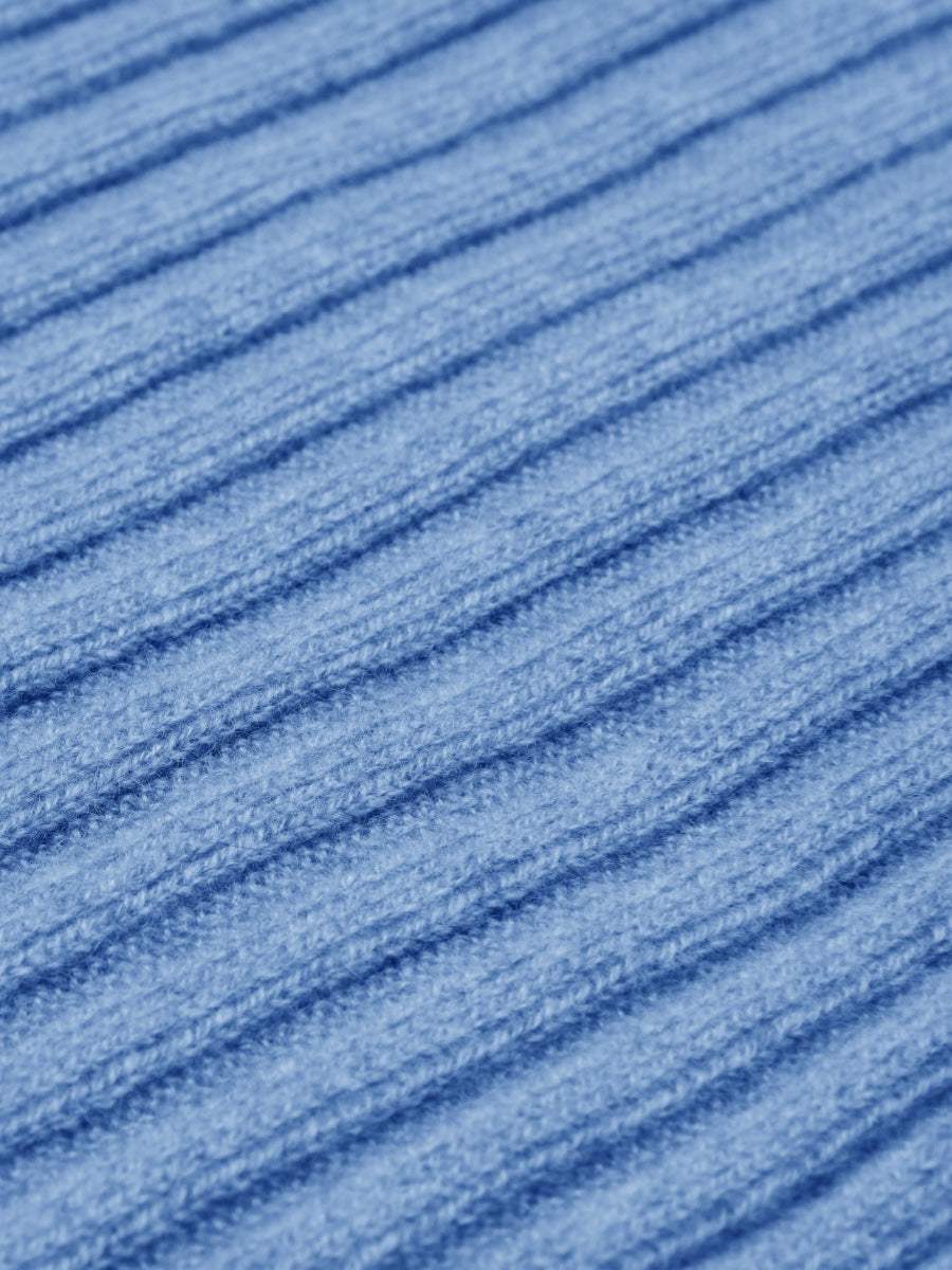 Napoli (light blue) - Italian 100% cashmere ribbed scarf (unisex)