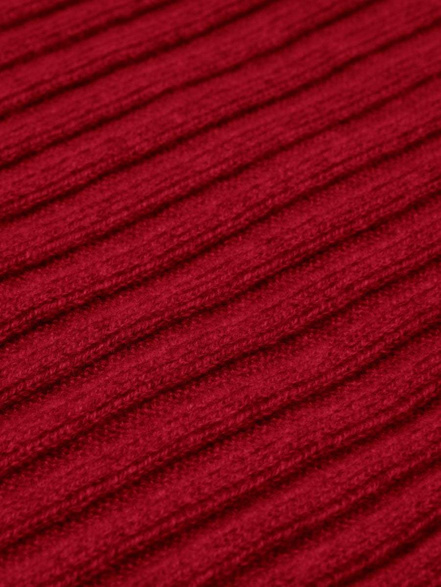 Napoli (red) - Italian 100% cashmere ribbed scarf (unisex)