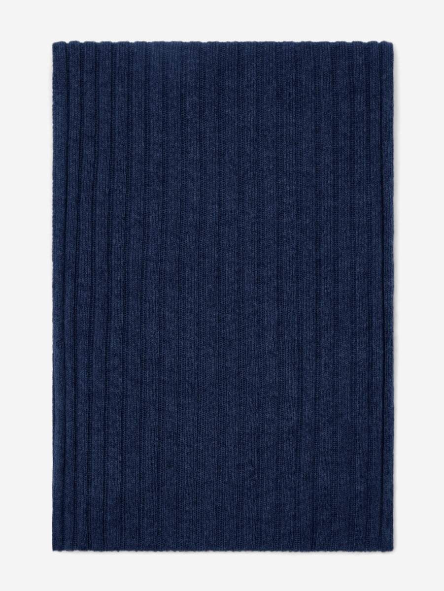Napoli (navy blue) - Italian 100% cashmere ribbed scarf (unisex) - Leather Gloves Online - Flyclothing LLC
