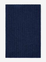 Napoli (navy blue) - Italian 100% cashmere ribbed scarf (unisex) - Leather Gloves Online - Flyclothing LLC