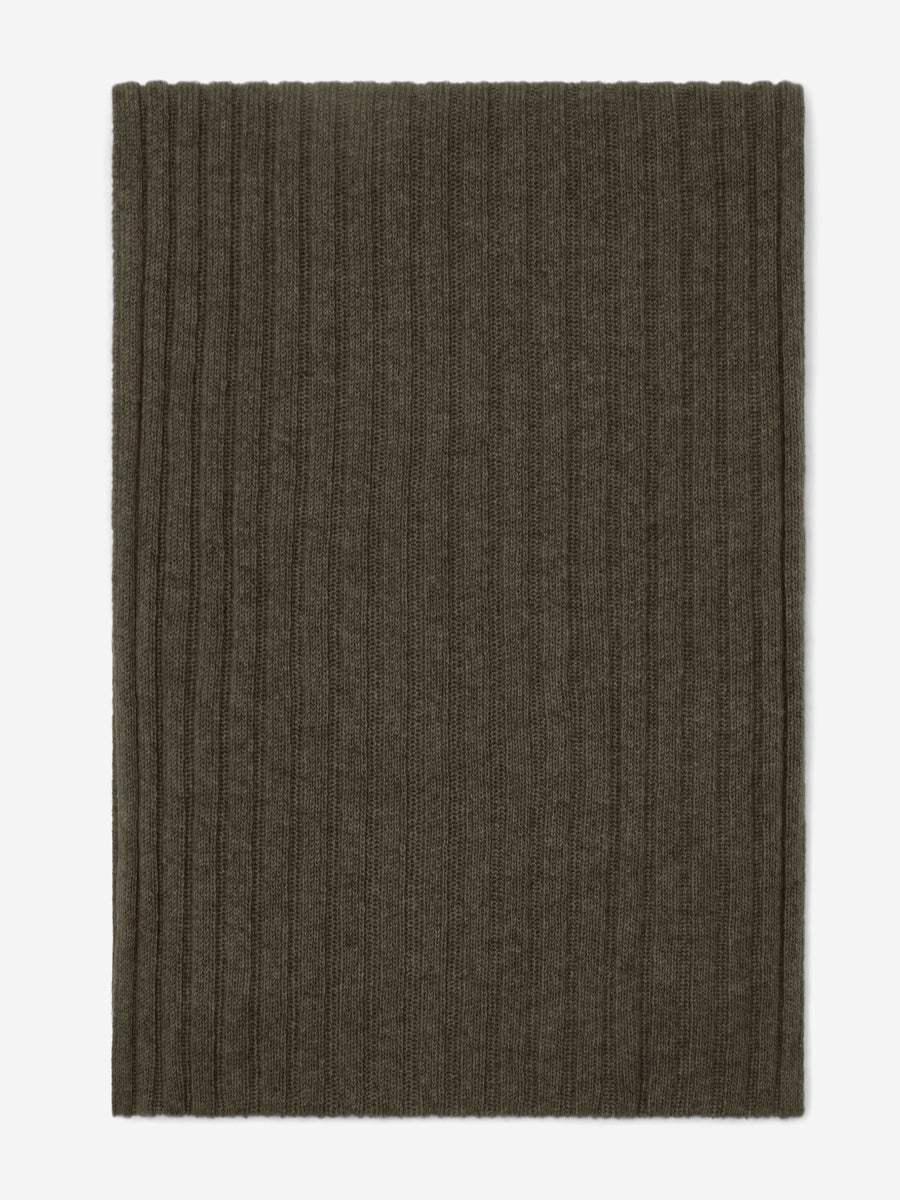 Napoli (dark green) - Italian 100% cashmere ribbed scarf (unisex)