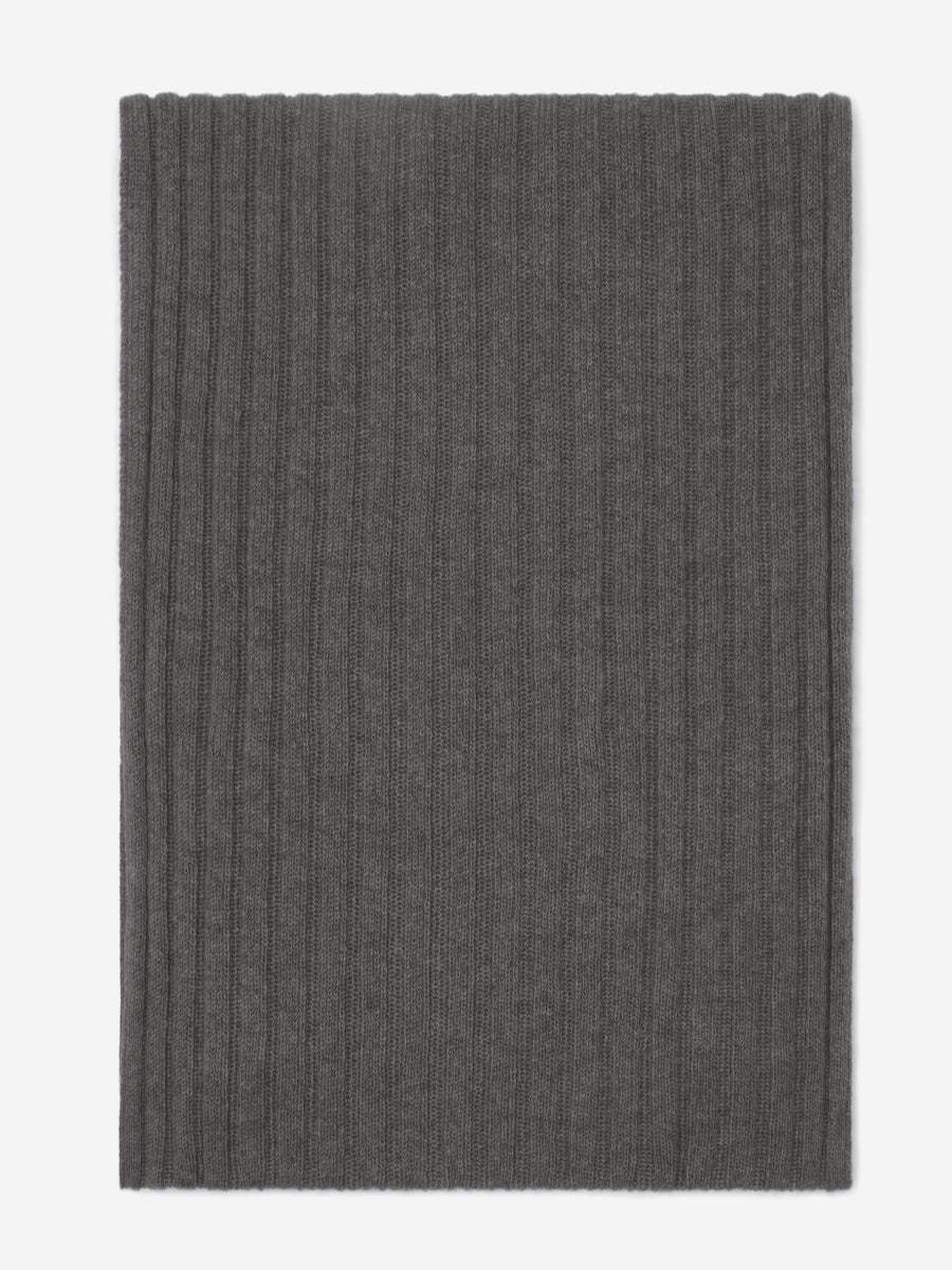 Napoli (dark grey) - Italian 100% cashmere ribbed scarf (unisex) - Leather Gloves Online - Flyclothing LLC