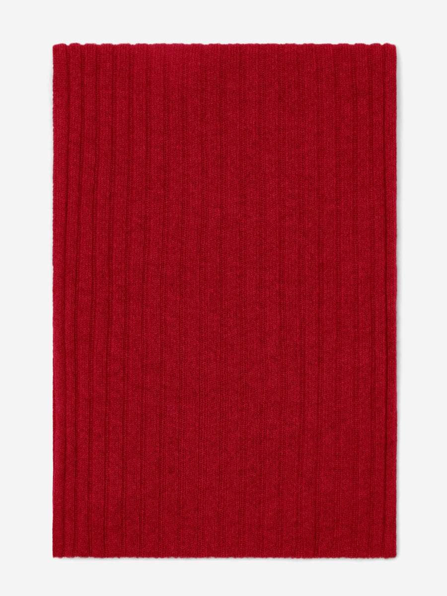 Napoli (red) - Italian 100% cashmere ribbed scarf (unisex)