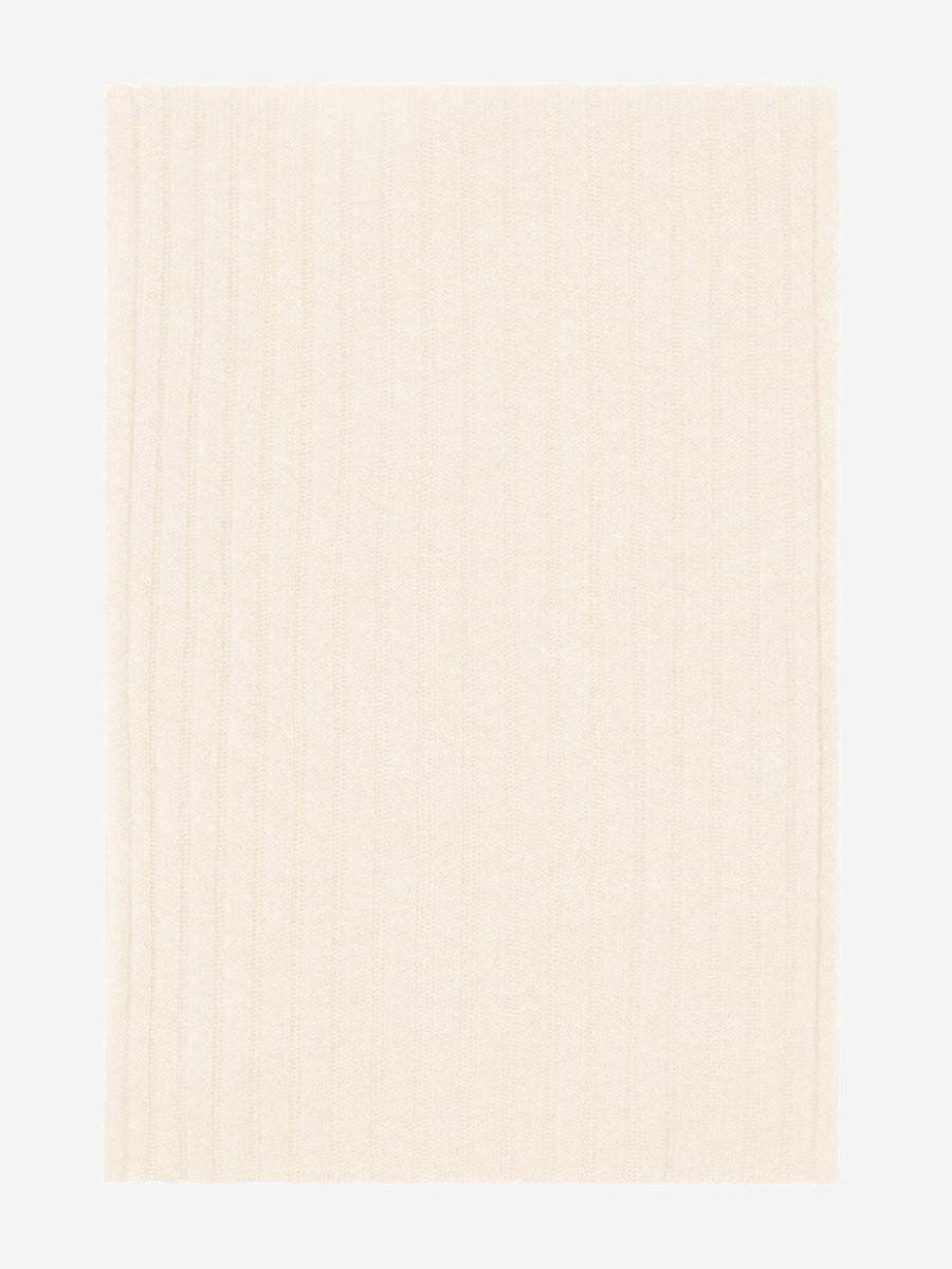 Napoli (cream) - Italian 100% cashmere ribbed scarf (unisex) - Leather Gloves Online - Flyclothing LLC