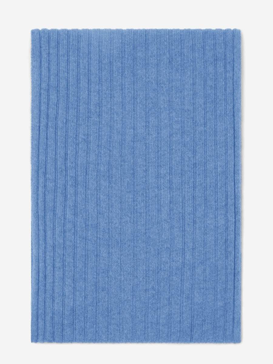 Napoli (light blue) - Italian 100% cashmere ribbed scarf (unisex)