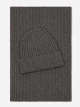 Napoli (dark grey) - Italian 100% cashmere ribbed scarf (unisex) - Leather Gloves Online - Flyclothing LLC