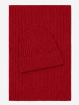Napoli (red) - Italian 100% cashmere ribbed scarf (unisex)