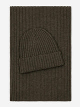 Napoli (dark green) - Italian 100% cashmere ribbed scarf (unisex)