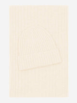 Napoli (cream) - Italian 100% cashmere ribbed scarf (unisex) - Leather Gloves Online - Flyclothing LLC