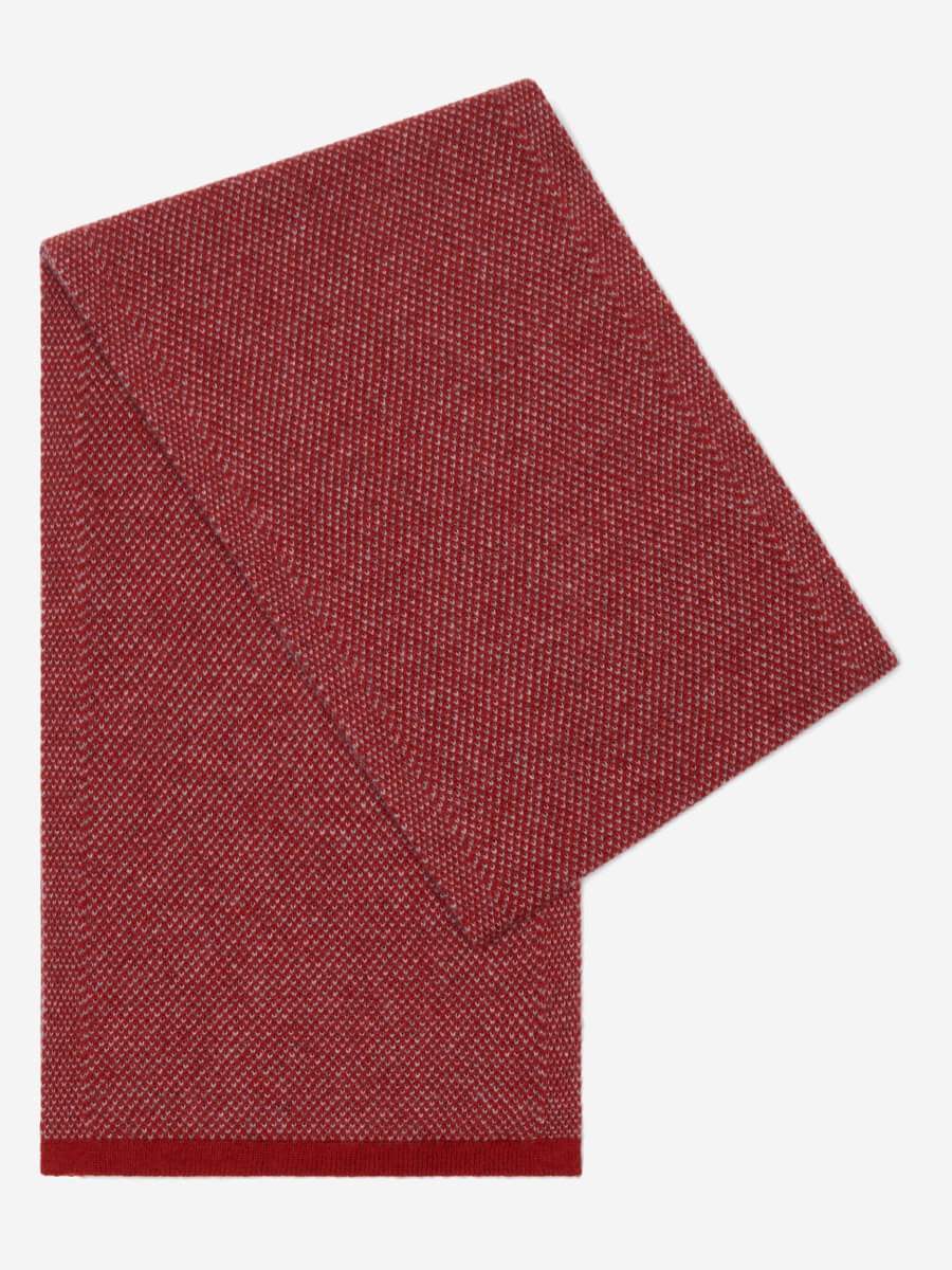 Riccardo (red & grey) - Italian 100% cashmere scarf with pattern