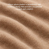 Violetta (brown) - Italian tweed women's gloves with touchscreen capability and adjustable snap button