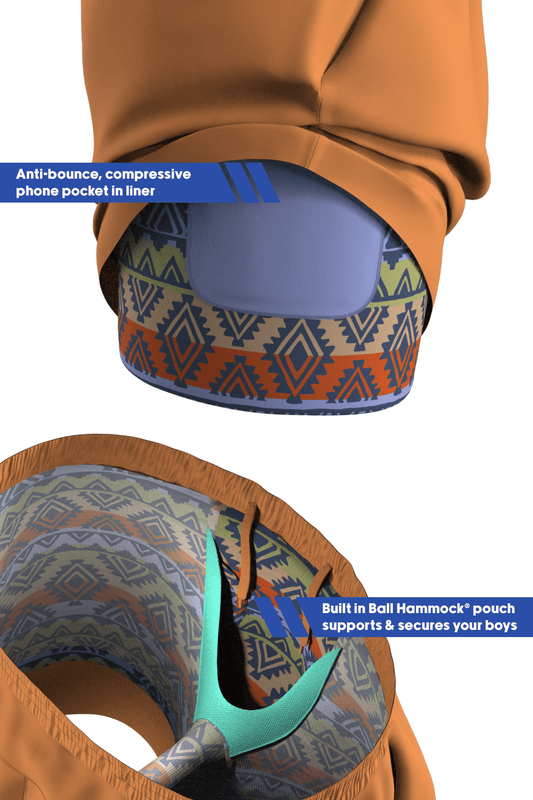 The Casual Thigh Day | Khaki Aztec Ball Hammock® 7 Inch Athletic Shorts - Shinesty